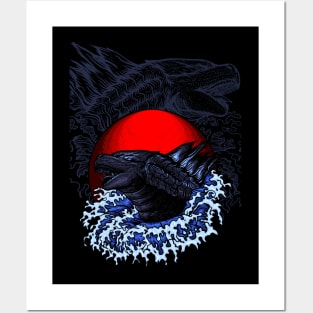 The Great Godzilla off Kanagawa Art Posters and Art